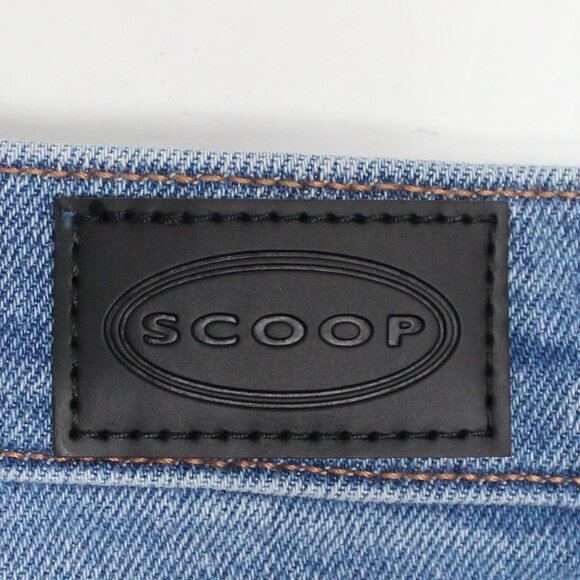 NWT Women's Scoop Medium Wash Size 14 Two Tone Denim Blue Jean Mini Skirt - Picture 6 of 8